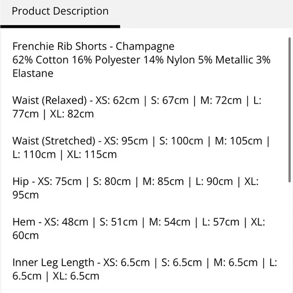 Spell Frenchie Rib Short in Champagne - Picture 9 of 9